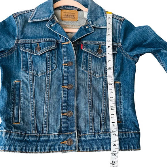 Levi's Denim Jean Jacket S Small Blue Cotton Casual Trendy Red Tag - Picture 8 of 11